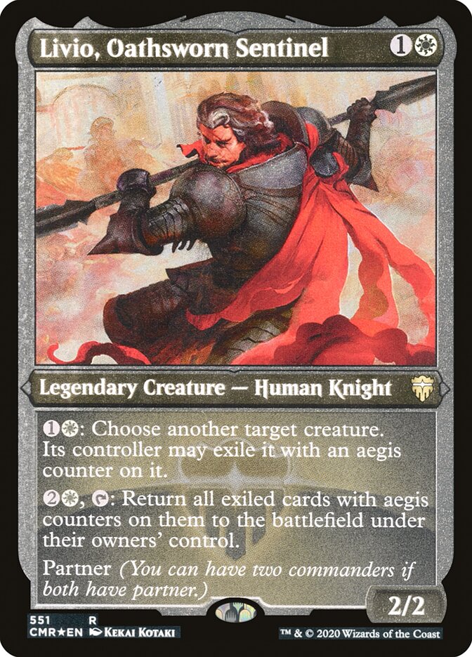 Livio, Oathsworn Sentinel (Etched) [Commander Legends] | Deep Dive Games St. Marys