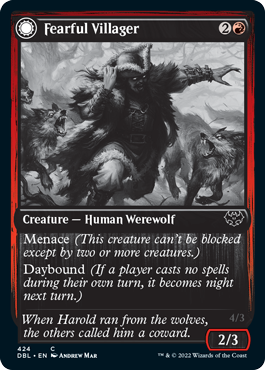 Fearful Villager // Fearsome Werewolf [Innistrad: Double Feature] | Deep Dive Games St. Marys