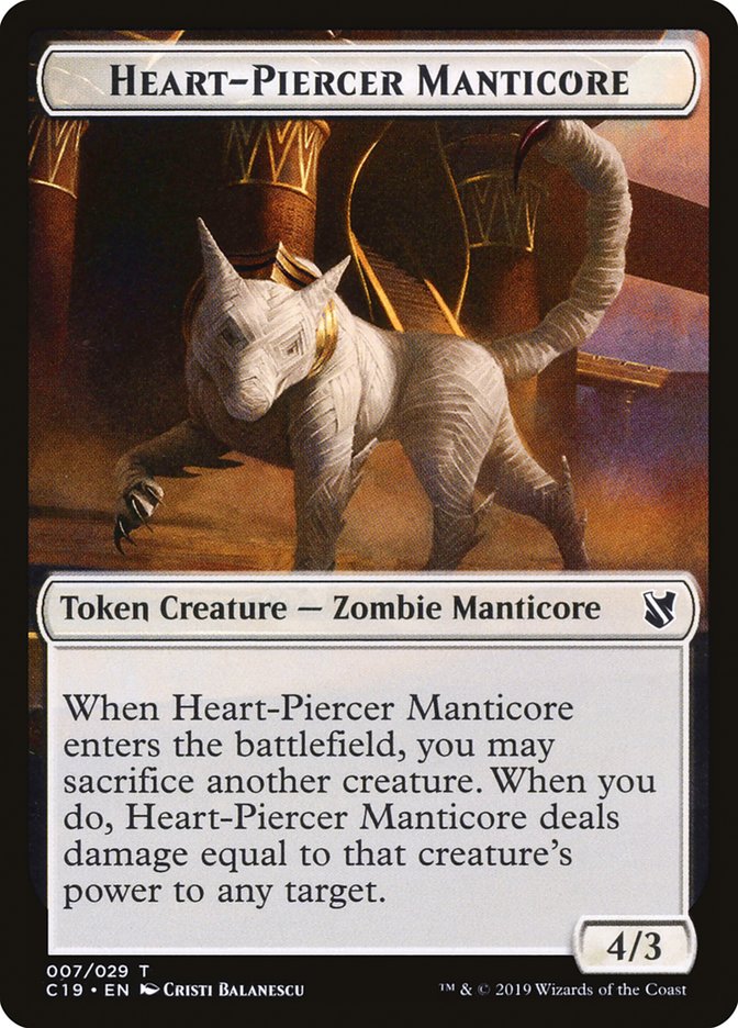 Heart-Piercer Manticore Token [Commander 2019 Tokens] | Deep Dive Games St. Marys