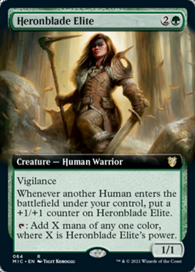 Heronblade Elite (Extended Art) [Innistrad: Midnight Hunt Commander] | Deep Dive Games St. Marys