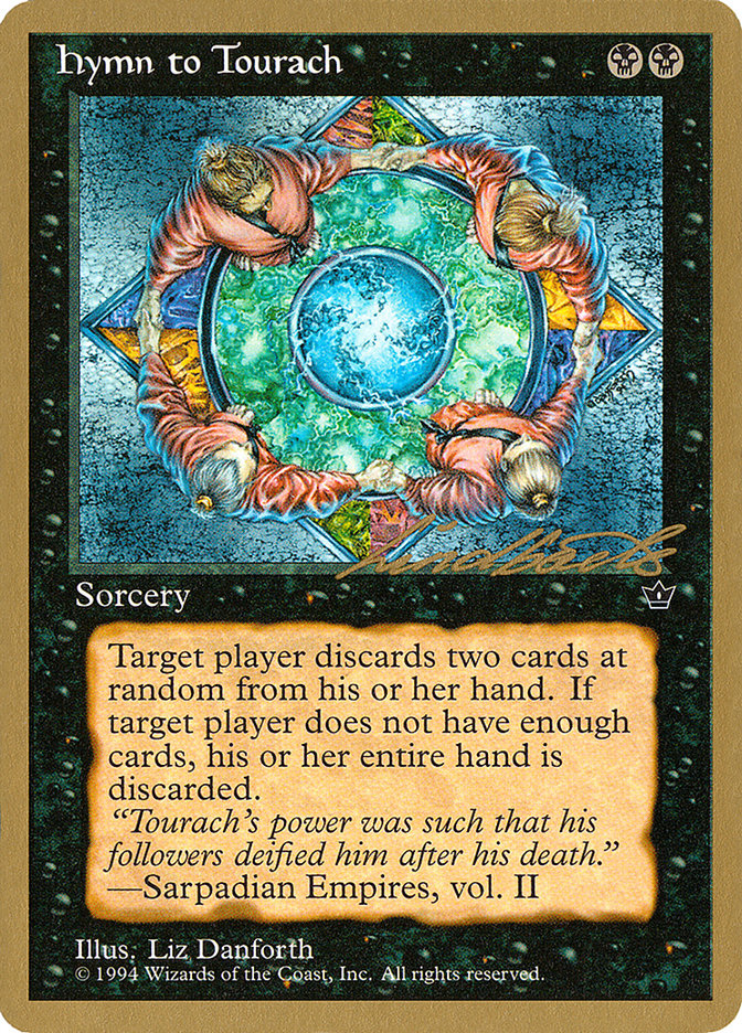 Hymn to Tourach (Circle) (Leon Lindback) [Pro Tour Collector Set] | Deep Dive Games St. Marys