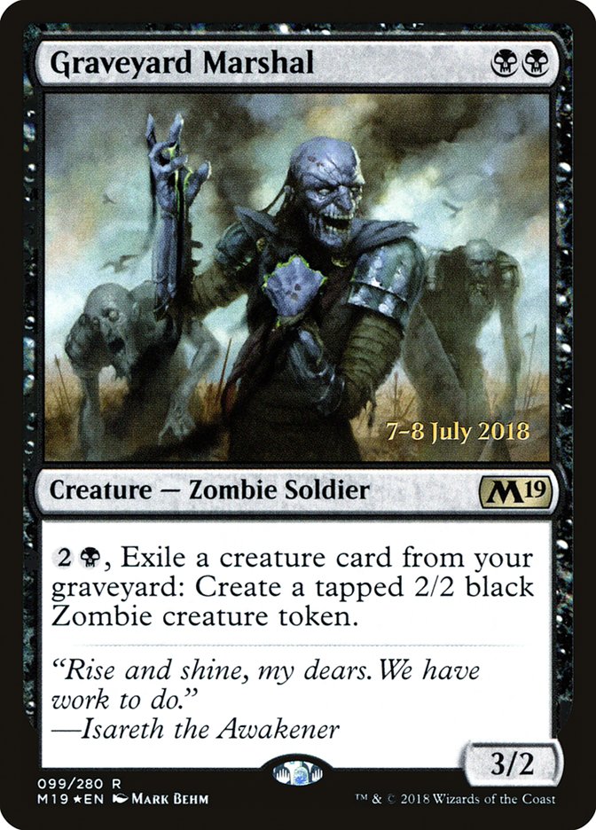 Graveyard Marshal [Core Set 2019 Prerelease Promos] | Deep Dive Games St. Marys