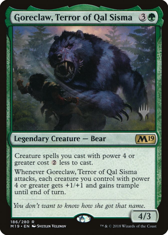 Goreclaw, Terror of Qal Sisma (Promo Pack) [Core Set 2019 Promos] | Deep Dive Games St. Marys