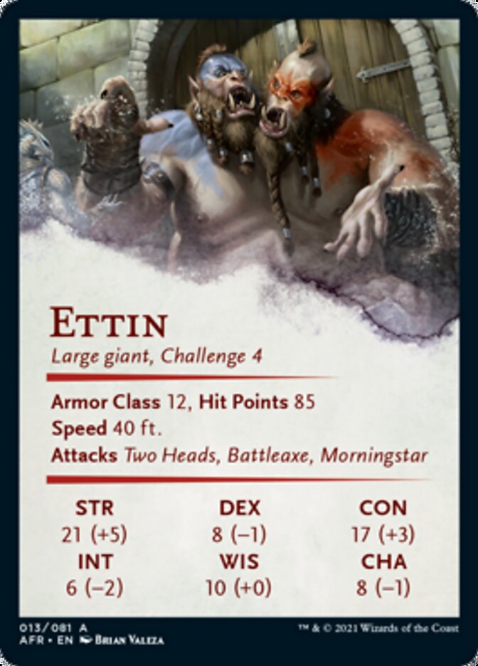 Ettin Art Card (Gold-Stamped Signature) [Dungeons & Dragons: Adventures in the Forgotten Realms Art Series] | Deep Dive Games St. Marys