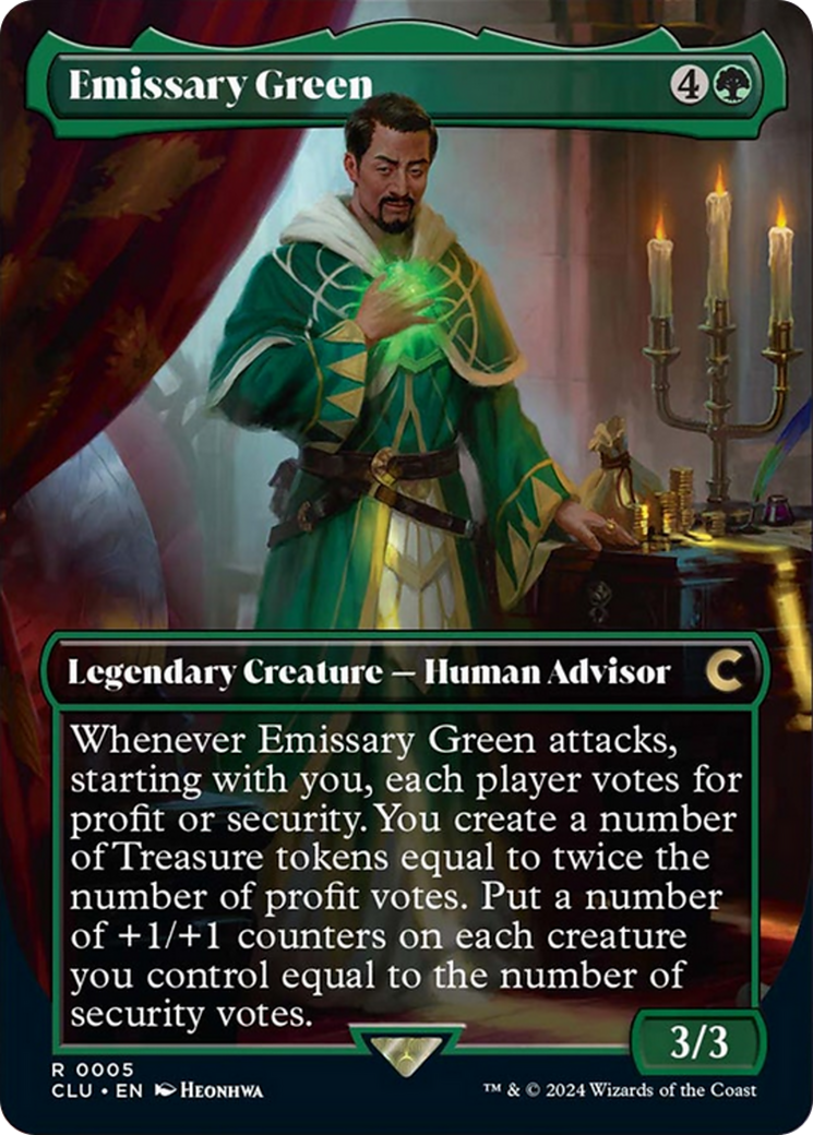 Emissary Green (Borderless) [Ravnica: Clue Edition] | Deep Dive Games St. Marys