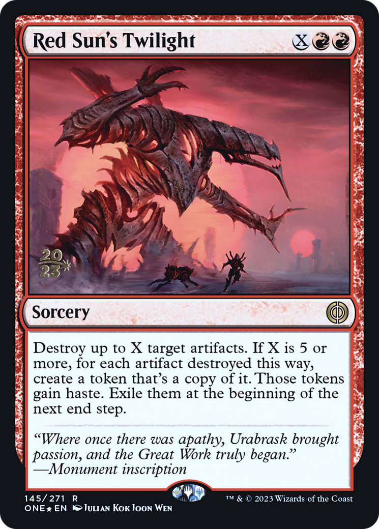 Red Sun's Twilight [Phyrexia: All Will Be One Prerelease Promos] | Deep Dive Games St. Marys