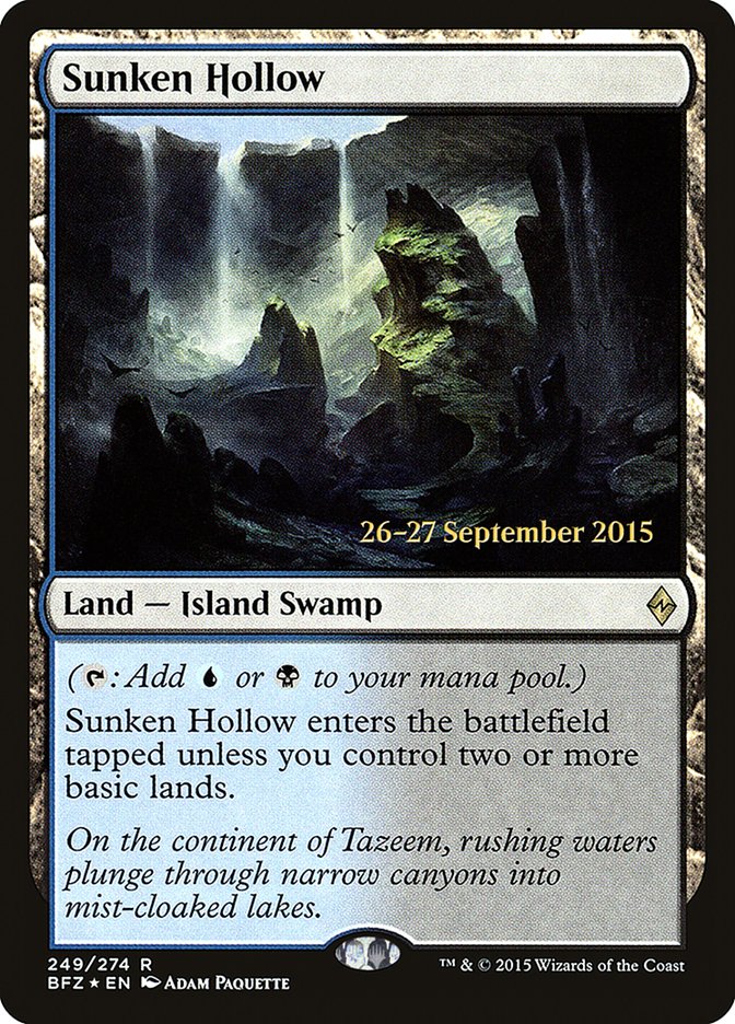 Sunken Hollow [Battle for Zendikar Prerelease Promos] | Deep Dive Games St. Marys