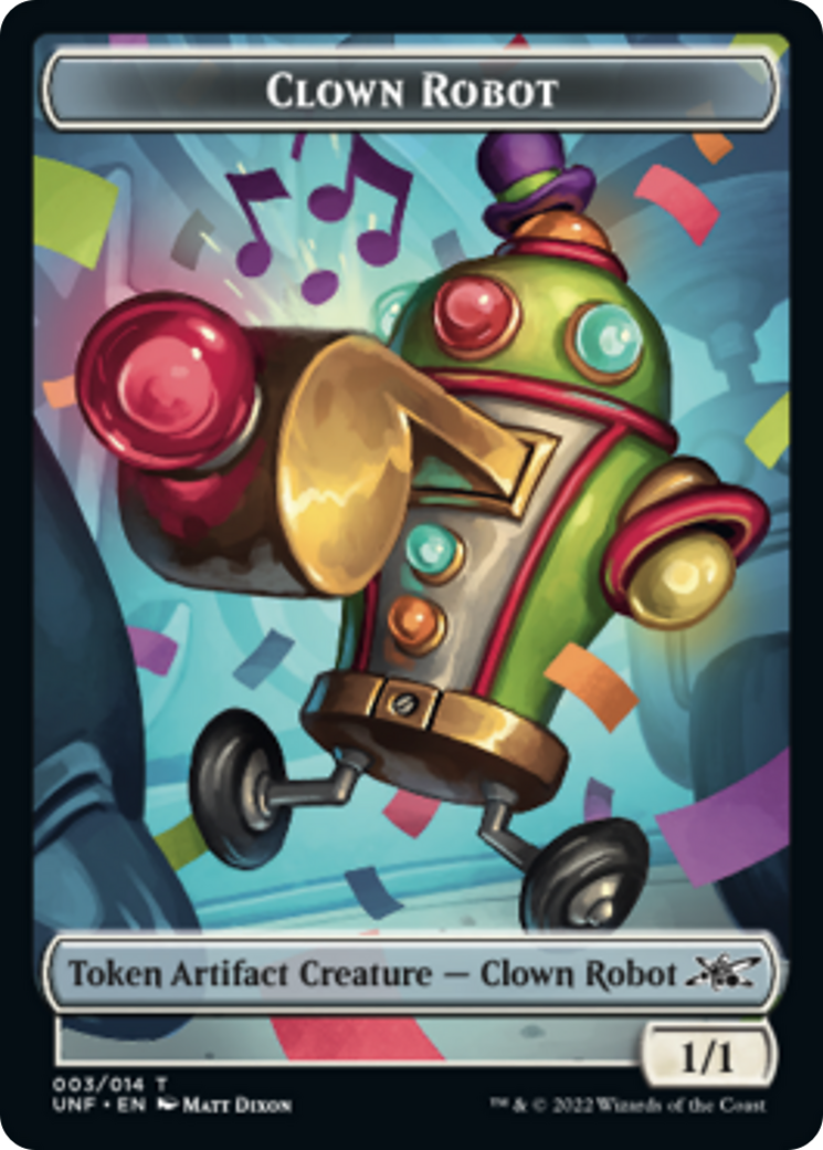 Clown Robot (003) // Food (010) Double-Sided Token [Unfinity Tokens] | Deep Dive Games St. Marys