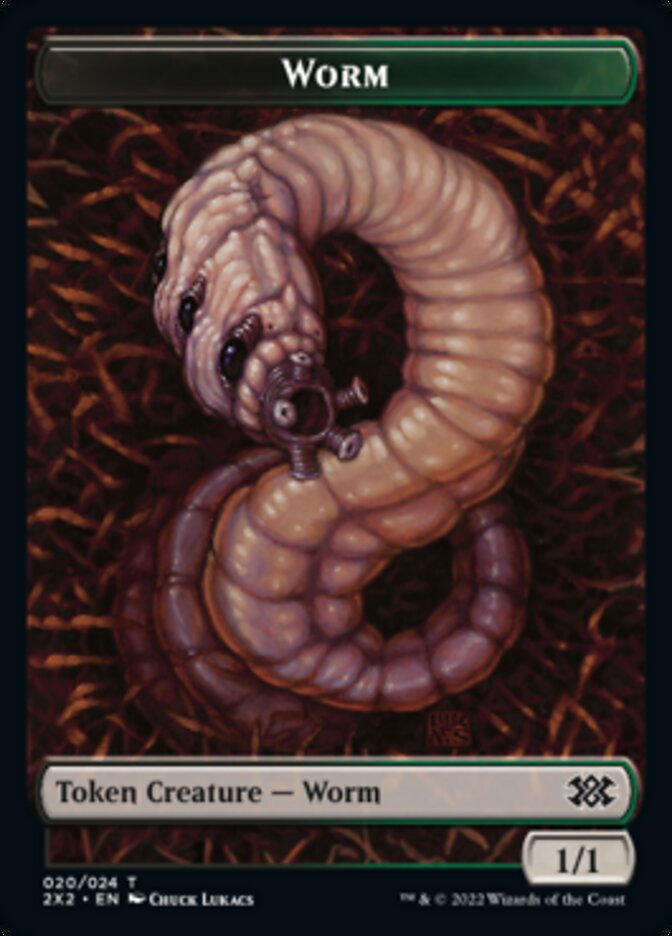 Worm // Soldier Double-Sided Token [Double Masters 2022 Tokens] | Deep Dive Games St. Marys