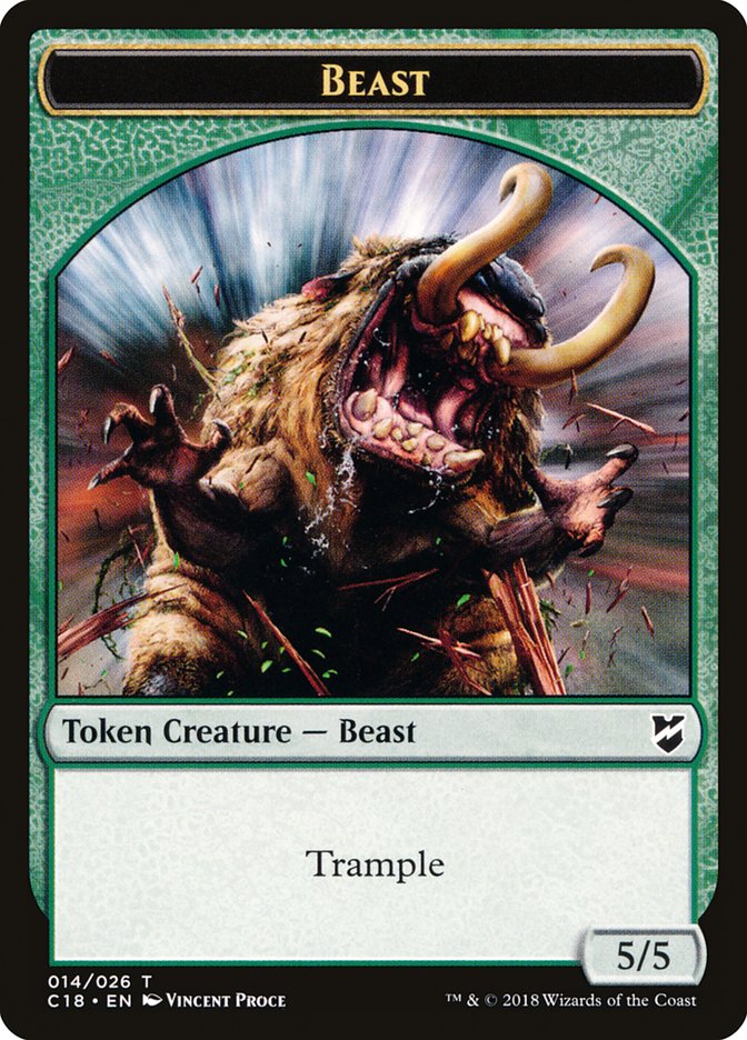 Beast Token (014/026) [Commander 2018 Tokens] | Deep Dive Games St. Marys