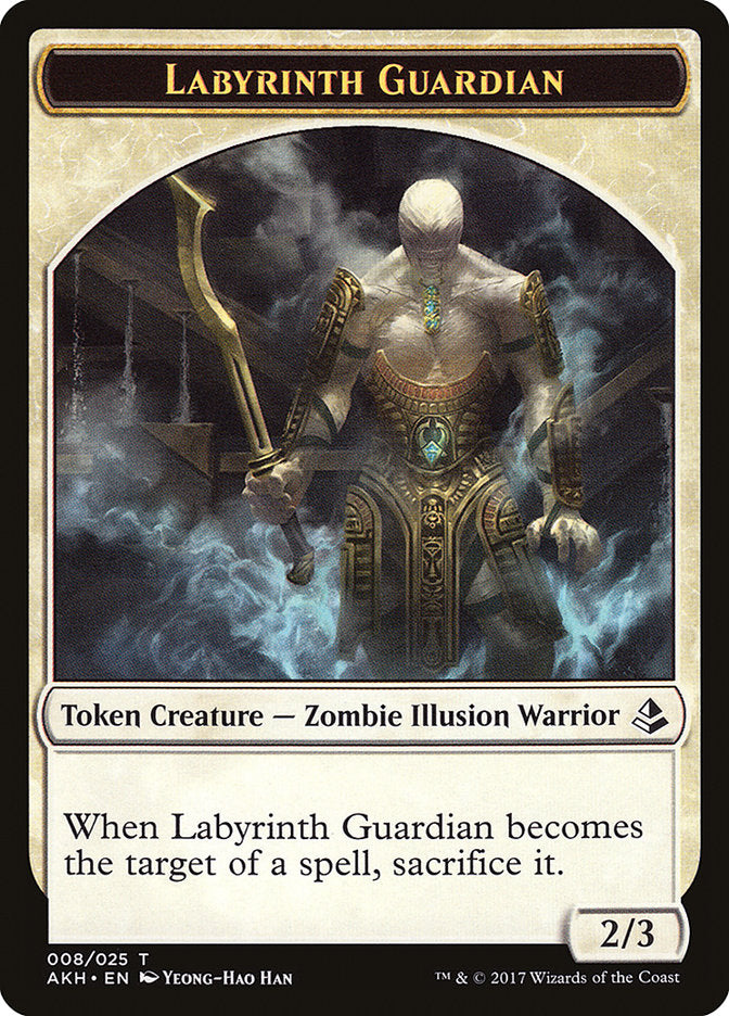 Warrior // Labyrinth Guardian Double-Sided Token [Amonkhet Tokens] | Deep Dive Games St. Marys