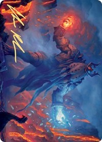 Aegar, the Freezing Flame (Gold-Stamped Signature) [Kaldheim Art Series] | Deep Dive Games St. Marys