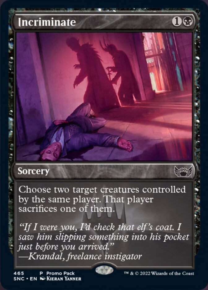 Incriminate (Promo Pack) [Streets of New Capenna] | Deep Dive Games St. Marys