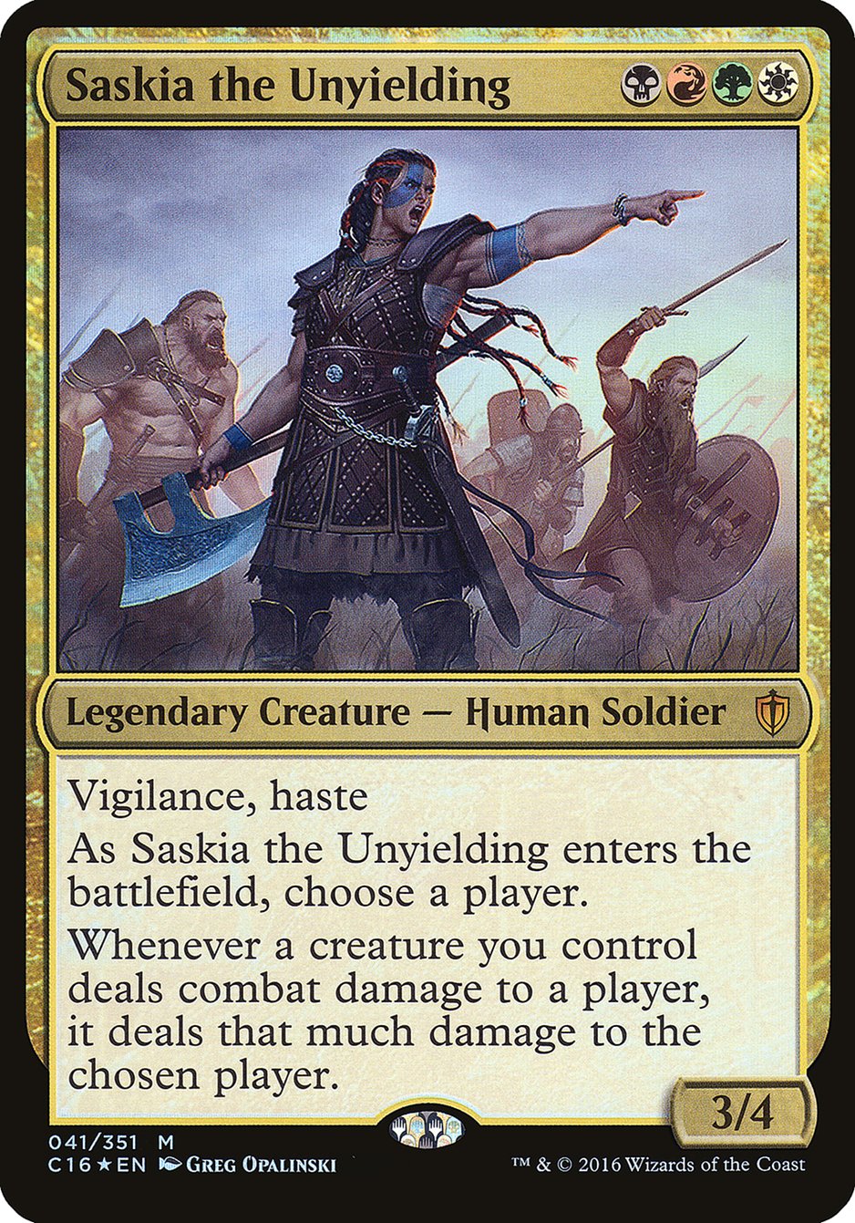 Saskia the Unyielding (Oversized) [Commander 2016 Oversized] | Deep Dive Games St. Marys