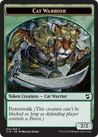 Cat Warrior // Elemental Double-Sided Token [Commander 2018 Tokens] | Deep Dive Games St. Marys