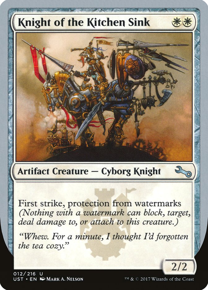 Knight of the Kitchen Sink ("protection from watermarks") [Unstable] | Deep Dive Games St. Marys