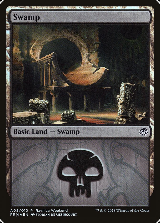 Swamp (A05) [Ravnica Allegiance Ravnica Weekend] | Deep Dive Games St. Marys