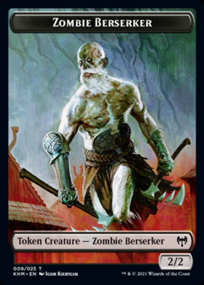 Zombie Berserker Token [Kaldheim Tokens] | Deep Dive Games St. Marys