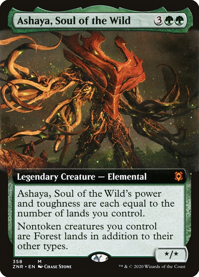 Ashaya, Soul of the Wild (Extended Art) [Zendikar Rising] | Deep Dive Games St. Marys