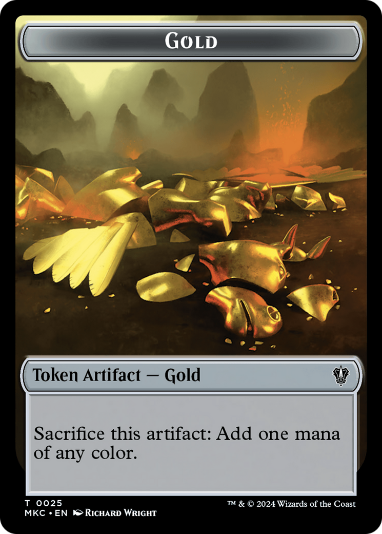 Gold // Treasure Double-Sided Token [Murders at Karlov Manor Commander Tokens] | Deep Dive Games St. Marys