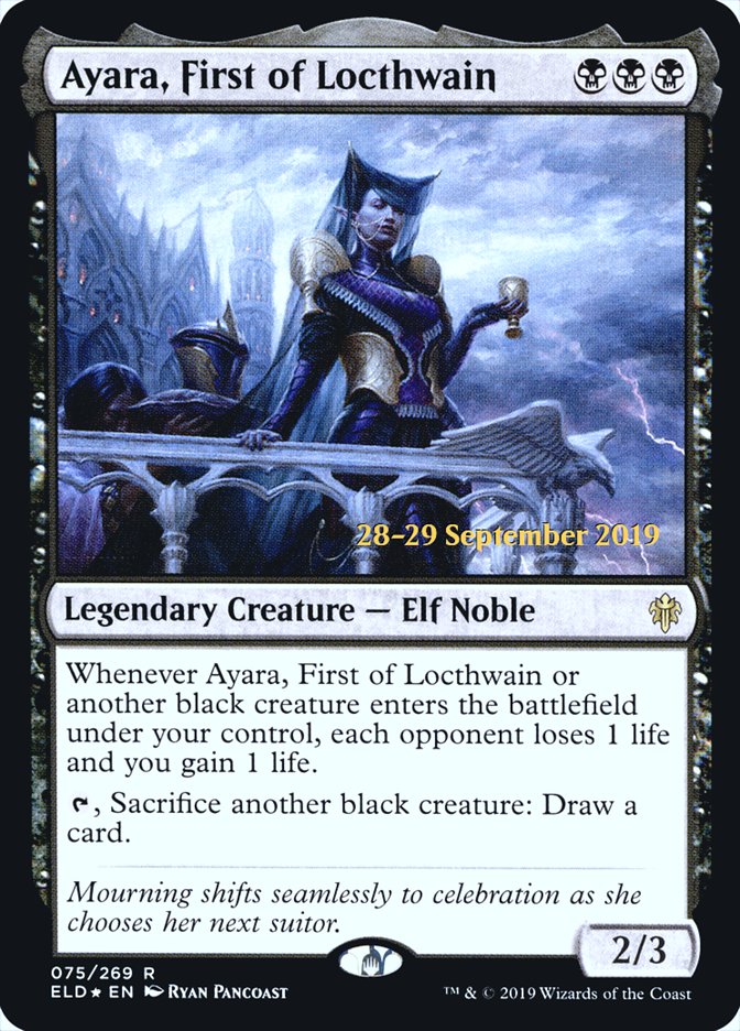 Ayara, First of Locthwain [Throne of Eldraine Prerelease Promos] | Deep Dive Games St. Marys