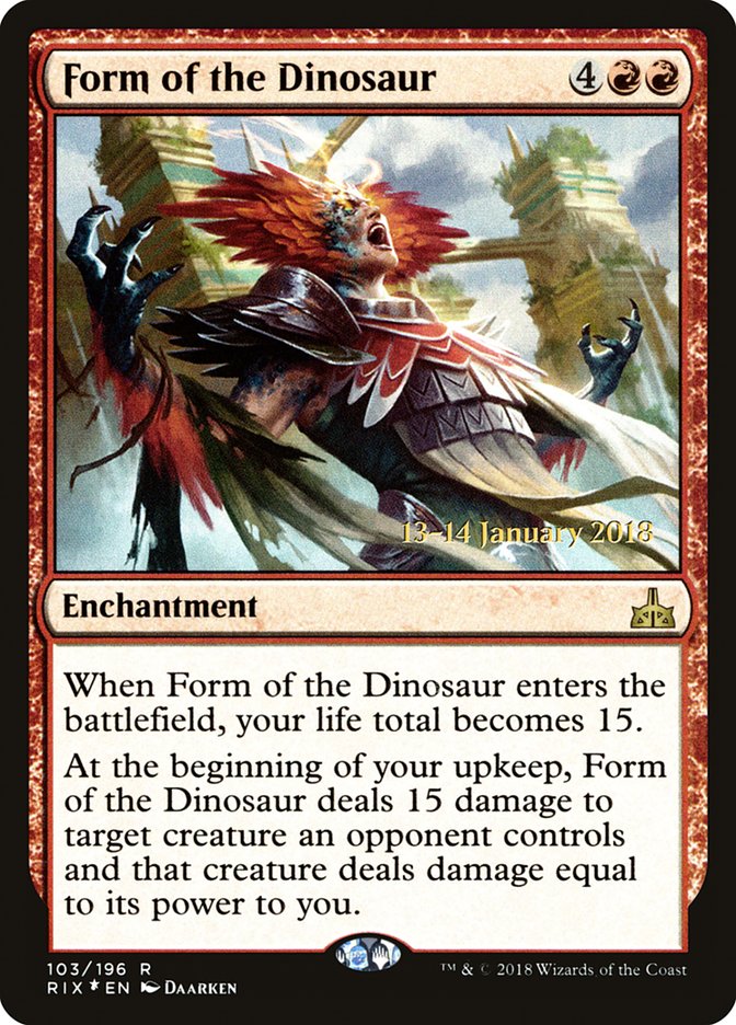 Form of the Dinosaur [Rivals of Ixalan Prerelease Promos] | Deep Dive Games St. Marys