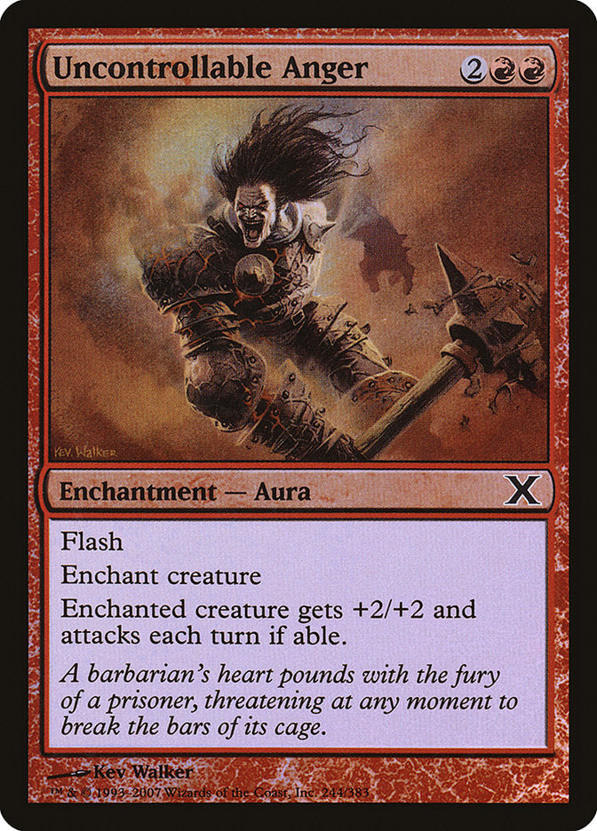 Uncontrollable Anger (Premium Foil) [Tenth Edition] | Deep Dive Games St. Marys