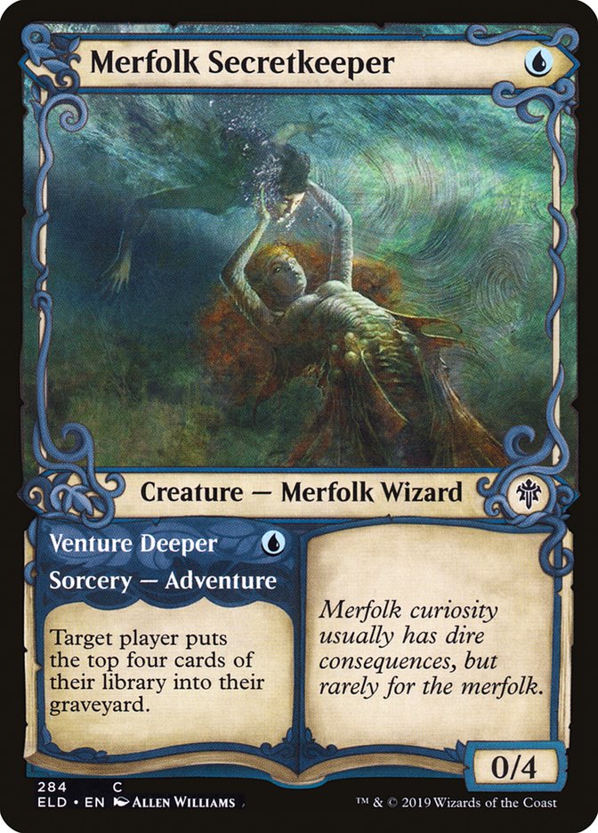 Merfolk Secretkeeper // Venture Deeper (Showcase) [Throne of Eldraine] | Deep Dive Games St. Marys