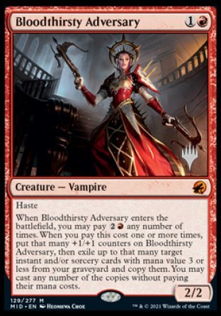 Bloodthirsty Adversary (Promo Pack) [Innistrad: Midnight Hunt Promos] | Deep Dive Games St. Marys