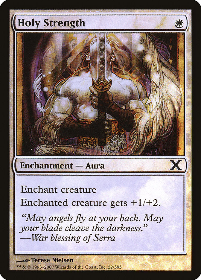 Holy Strength (Premium Foil) [Tenth Edition] | Deep Dive Games St. Marys
