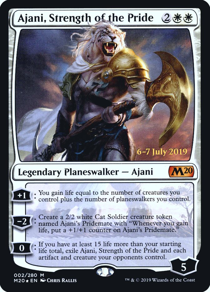 Ajani, Strength of the Pride [Core Set 2020 Prerelease Promos] | Deep Dive Games St. Marys