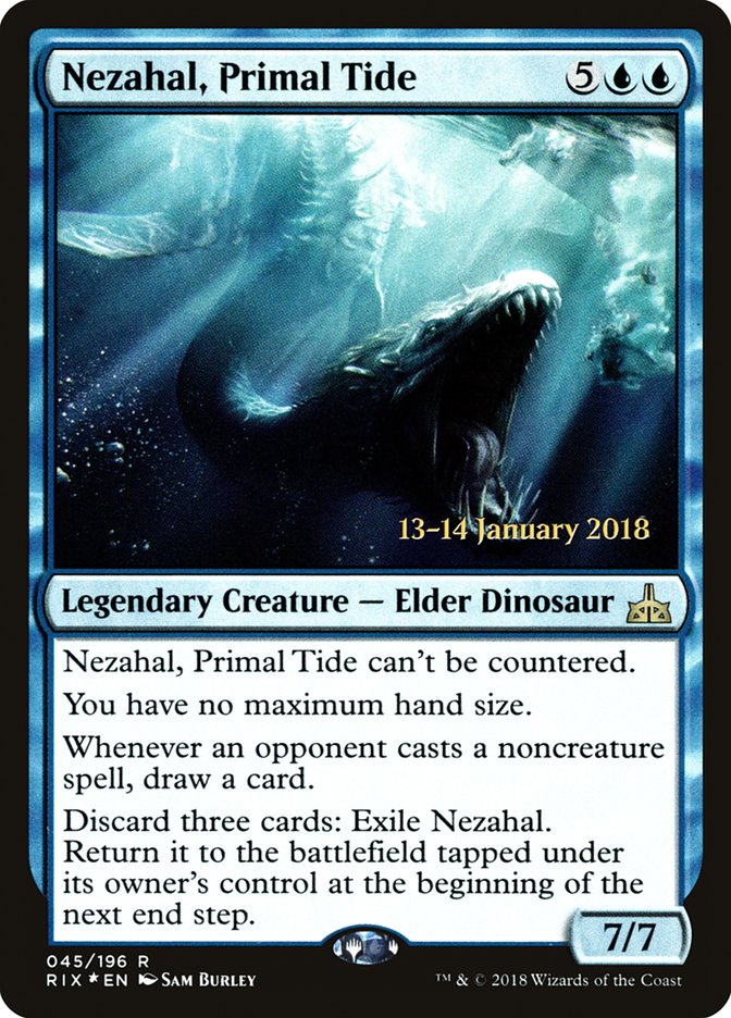 Nezahal, Primal Tide [Rivals of Ixalan Prerelease Promos] | Deep Dive Games St. Marys