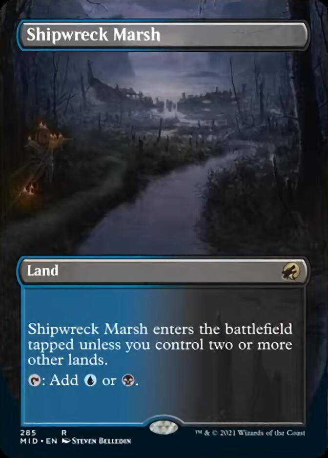 Shipwreck Marsh (Borderless Alternate Art) [Innistrad: Midnight Hunt] | Deep Dive Games St. Marys