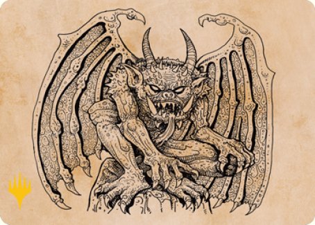 Cloister Gargoyle (Showcase) Art Card (Gold-Stamped Signature) [Dungeons & Dragons: Adventures in the Forgotten Realms Art Series] | Deep Dive Games St. Marys