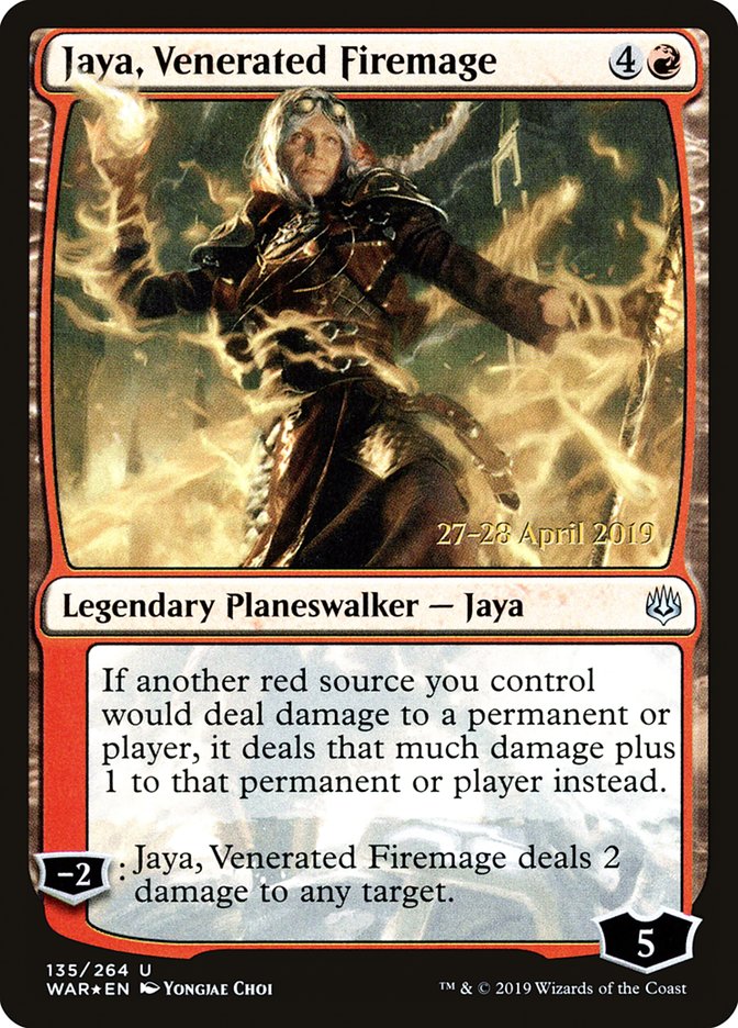 Jaya, Venerated Firemage [War of the Spark Prerelease Promos] | Deep Dive Games St. Marys