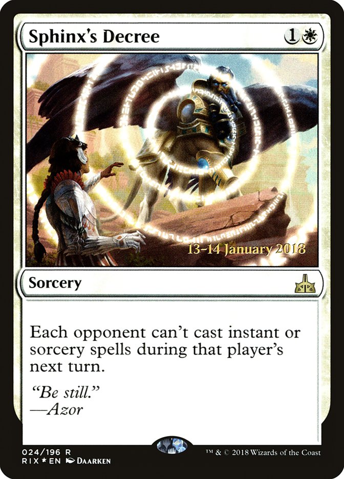 Sphinx's Decree [Rivals of Ixalan Prerelease Promos] | Deep Dive Games St. Marys