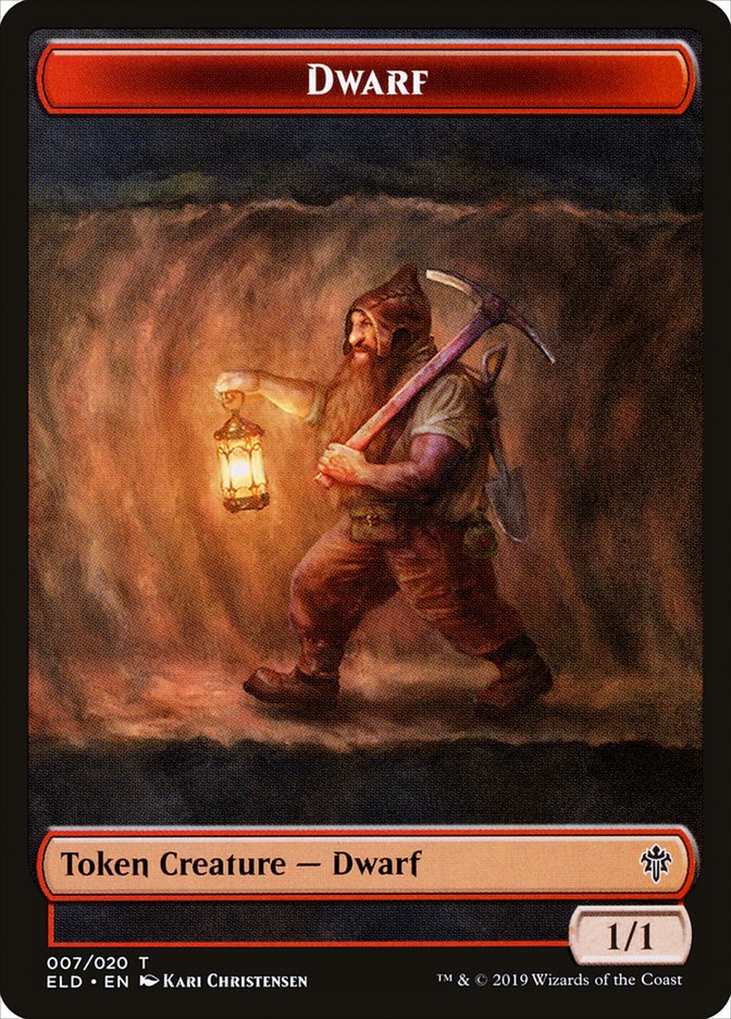 Dwarf Token [Throne of Eldraine Tokens] | Deep Dive Games St. Marys