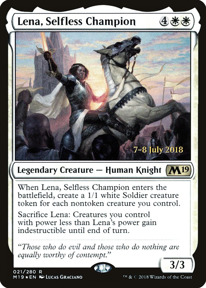 Lena, Selfless Champion [Core Set 2019 Prerelease Promos] | Deep Dive Games St. Marys