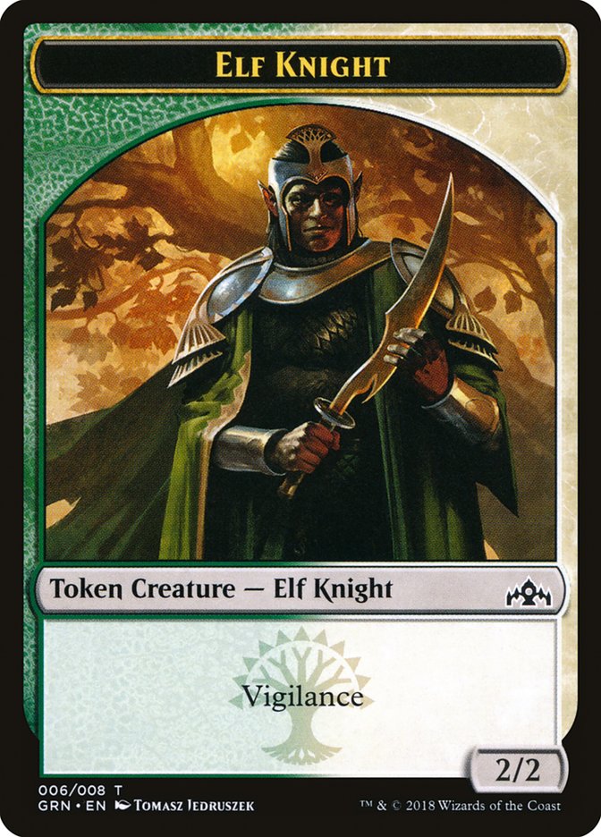 Elf Knight Token [Guilds of Ravnica Tokens] | Deep Dive Games St. Marys