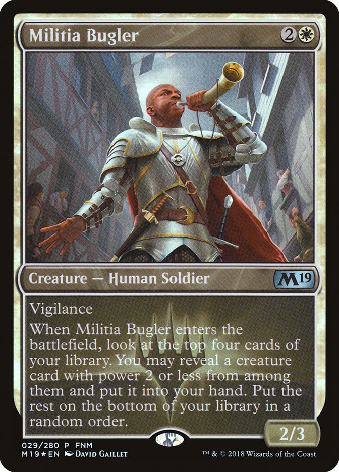 Militia Bugler (FNM) [Core Set 2019 Promos] | Deep Dive Games St. Marys