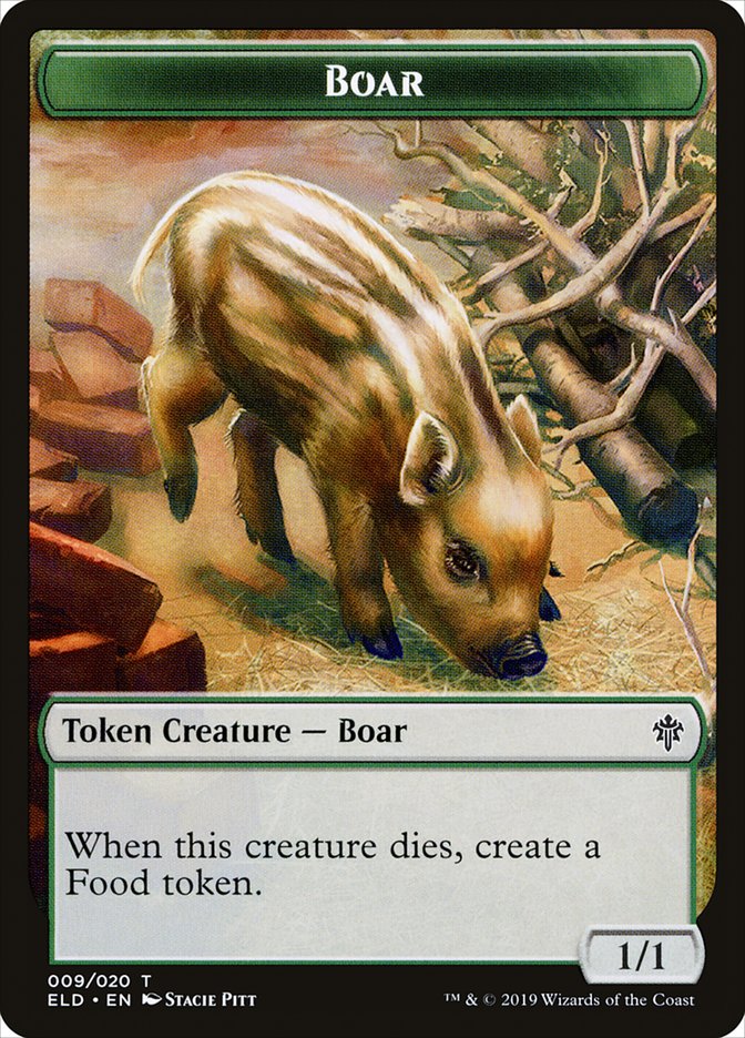 Boar Token [Throne of Eldraine Tokens] | Deep Dive Games St. Marys