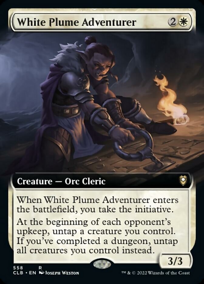 White Plume Adventurer (Extended Art) [Commander Legends: Battle for Baldur's Gate] | Deep Dive Games St. Marys