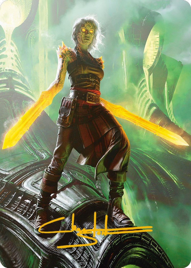 Nahiri, the Unforgiving Art Card (Gold-Stamped Signature) [Phyrexia: All Will Be One Art Series] | Deep Dive Games St. Marys