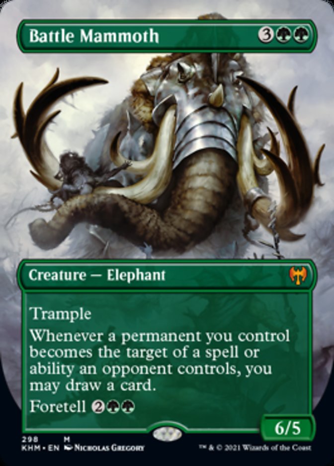 Battle Mammoth (Borderless Alternate Art) [Kaldheim] | Deep Dive Games St. Marys