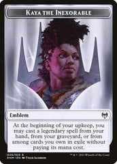 Human Warrior // Kaya, the Inexorable Emblem Double-Sided Token [Kaldheim Tokens] | Deep Dive Games St. Marys