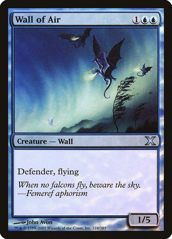 Wall of Air (Premium Foil) [Tenth Edition] | Deep Dive Games St. Marys
