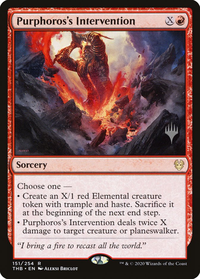 Purphoros's Intervention (Promo Pack) [Theros Beyond Death Promos] | Deep Dive Games St. Marys