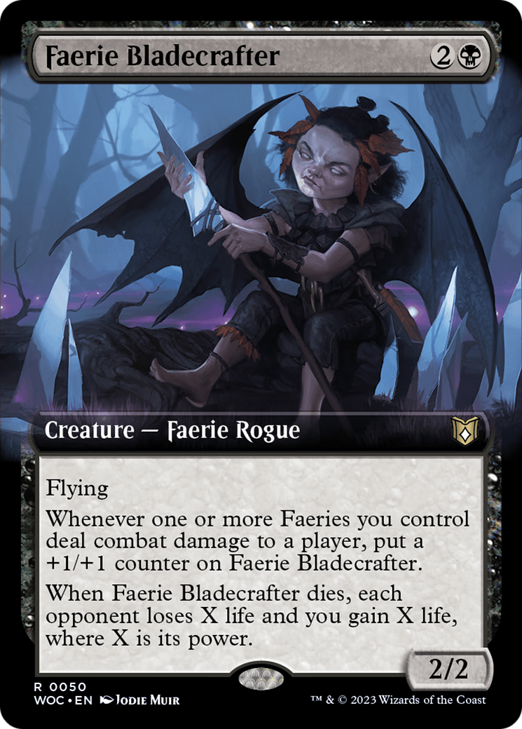 Faerie Bladecrafter (Extended Art) [Wilds of Eldraine Commander] | Deep Dive Games St. Marys