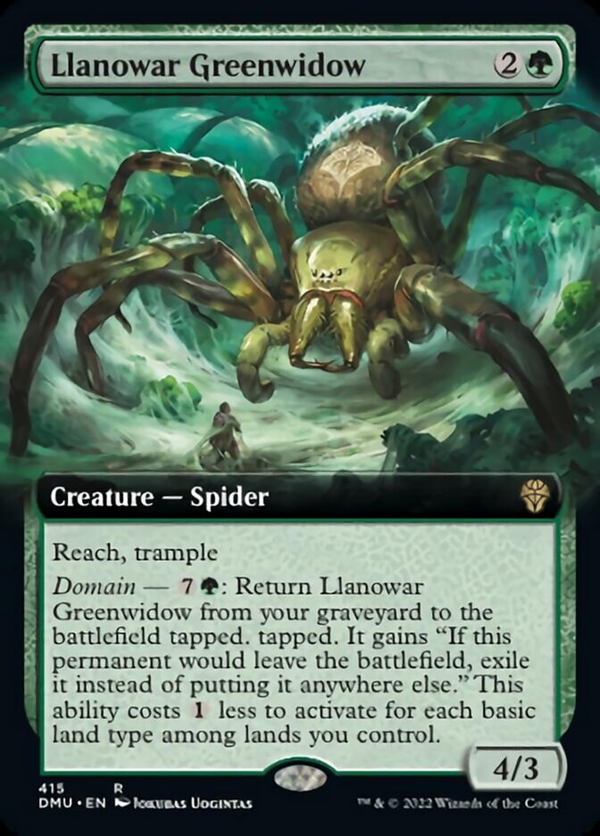 Llanowar Greenwidow (Extended Art) [Dominaria United] | Deep Dive Games St. Marys