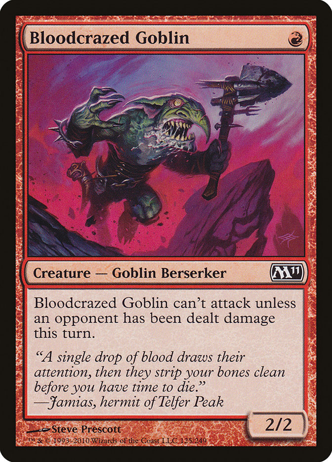 Bloodcrazed Goblin [Magic 2011] | Deep Dive Games St. Marys